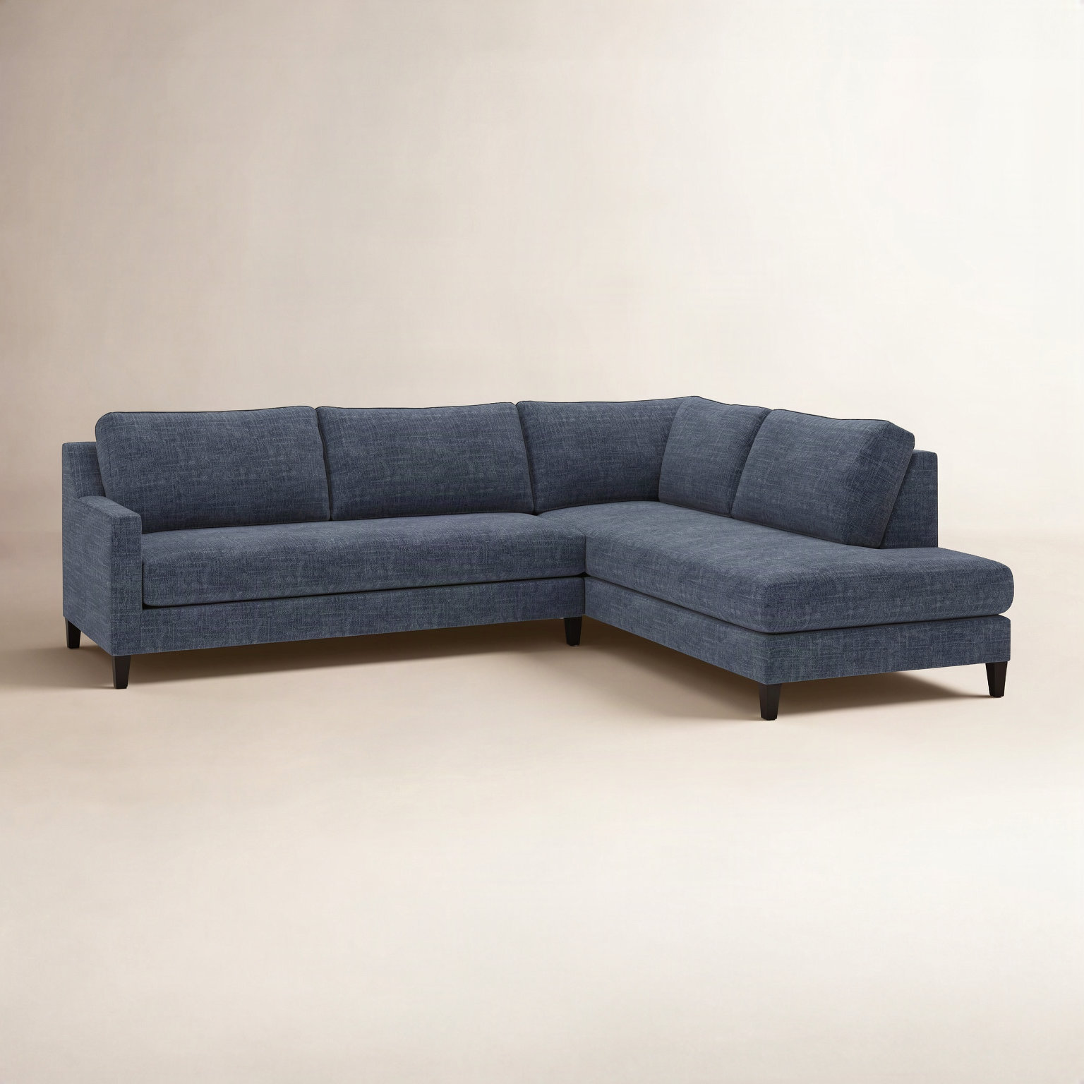 Marlowe Chaise Sectional, Nomad Indigo, Right Hand Facing