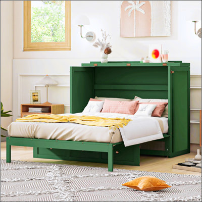 Full Size Murphy Bed with Large Drawers, Space-Saving and Stylish Design for Modern Living