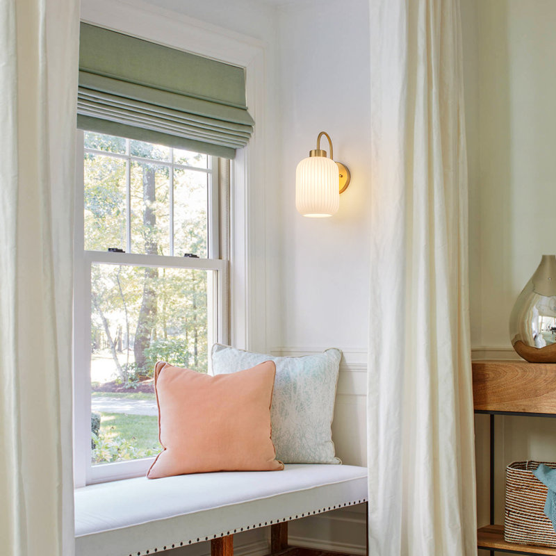1-Light Oval Glass Armed Wall Sconce
