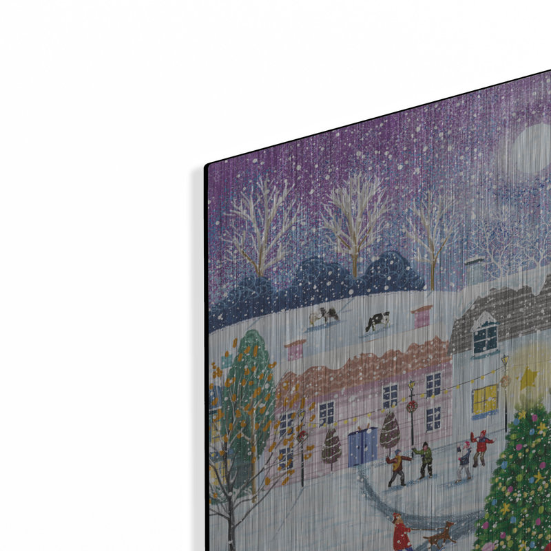  «Noël dans la communauté» par Elle Media Group SA, art mural en métal, 24 po x 24 po, H 24 po x l 24 po