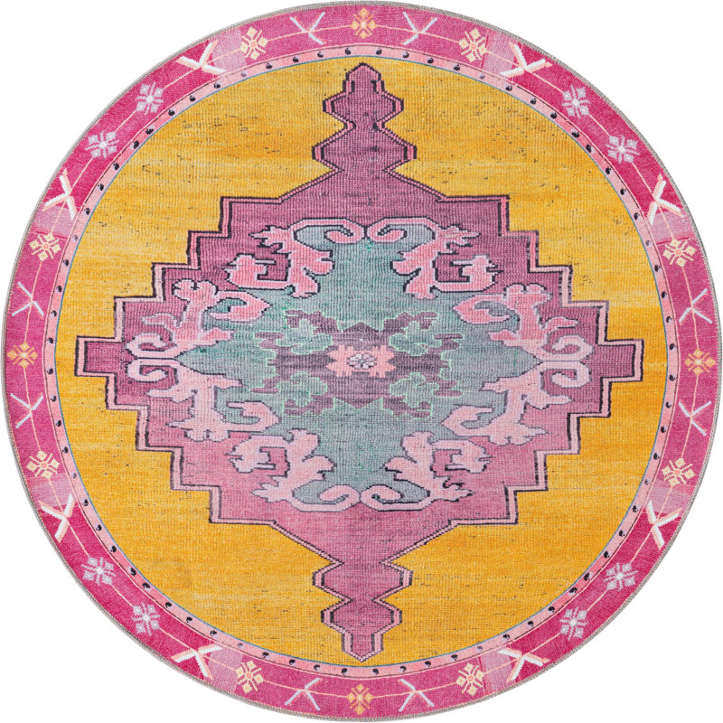 Oppie Oriental Indoor Rug, Round 5'