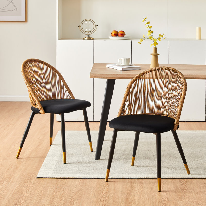 Kruitbosch 47cm H Velvet Upholstered Metal Side Chair