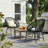 OUTDOOR PATIO WICKER CHAIR, BLACK PE RATTAN & IRON FRAME, SET OF 2