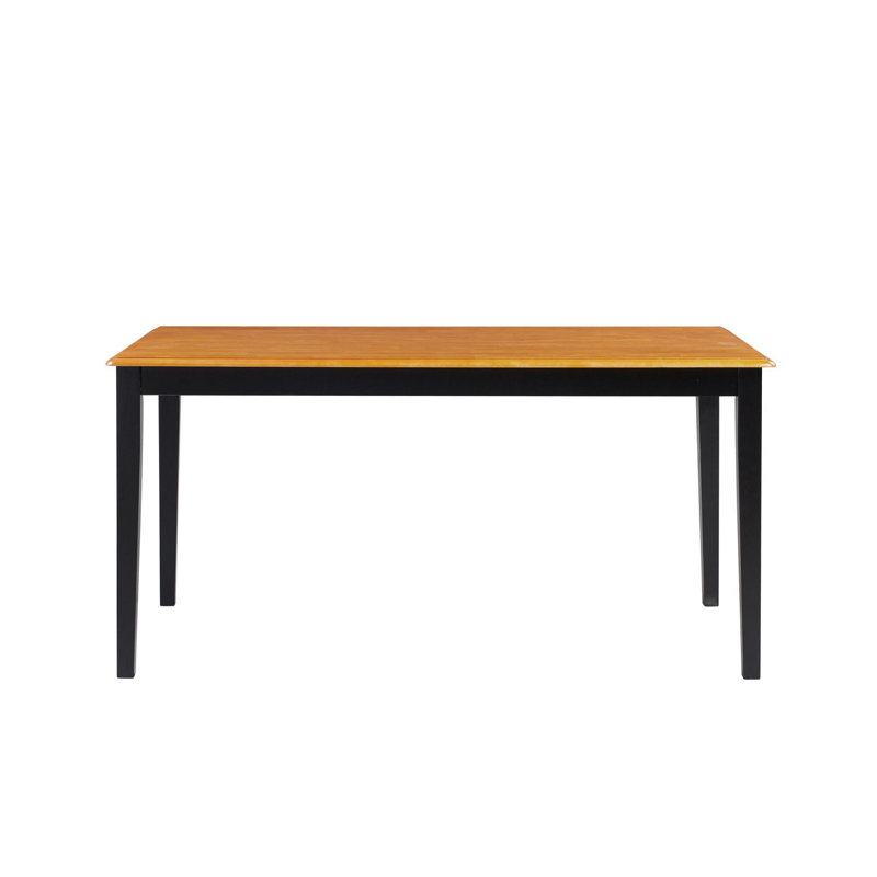 Weldy Solid Wood Dining Table, Oak/Black