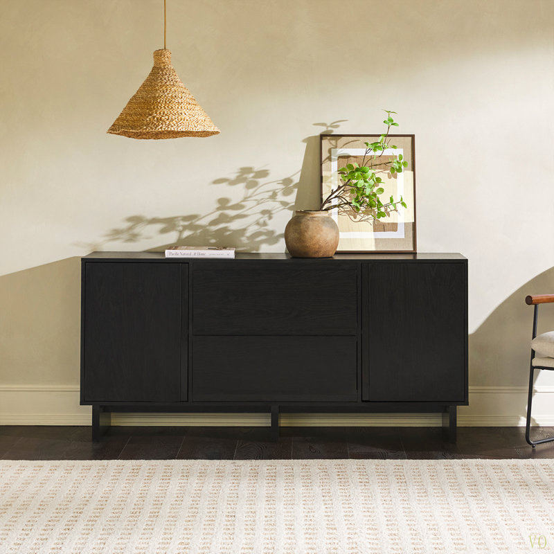 Buffet 63 "avec tiroirs biseautés 63" Scandi, Noir