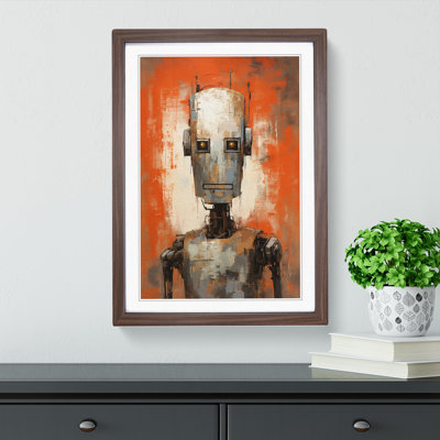 Robot Gestural No.2 - Single Picture Frame Print on Wood