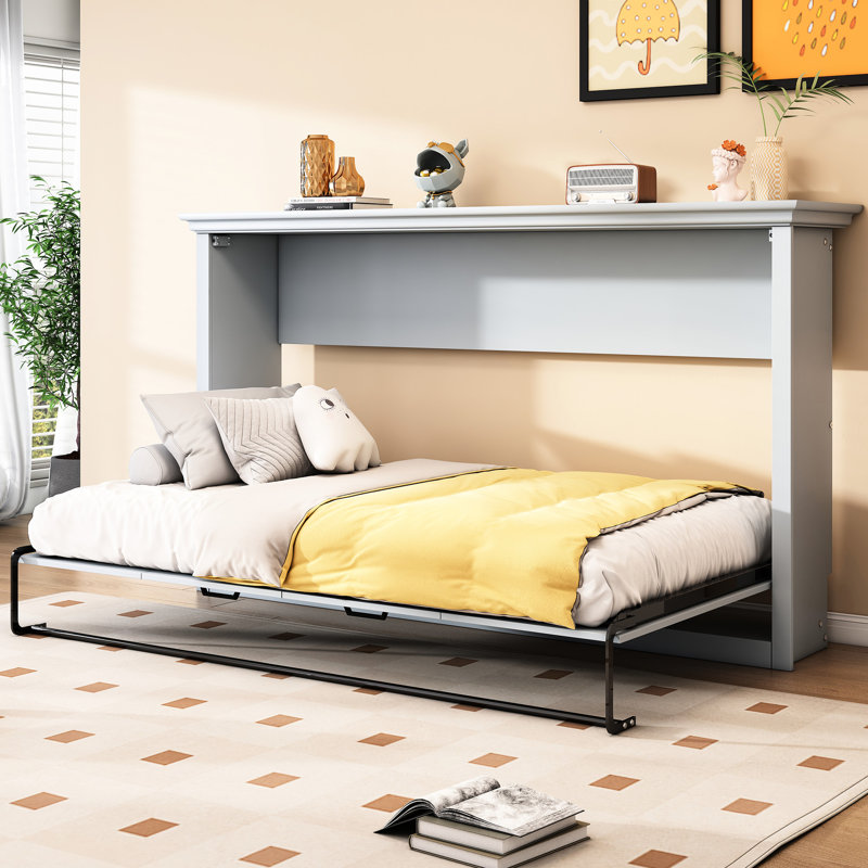 Armoire lit simple, gris