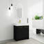 Meuble-lavabo autoportant de 30 po avec lavabo en résine et porte à fermeture douce