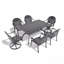 7-Piece All-Weather Cast Aluminum Dining Set, Include 2 Swivel Chairs 4 Dining Chairs And Rectangular Table With Black Frame