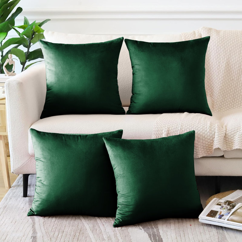 Square Cushion Cover, Dark Green