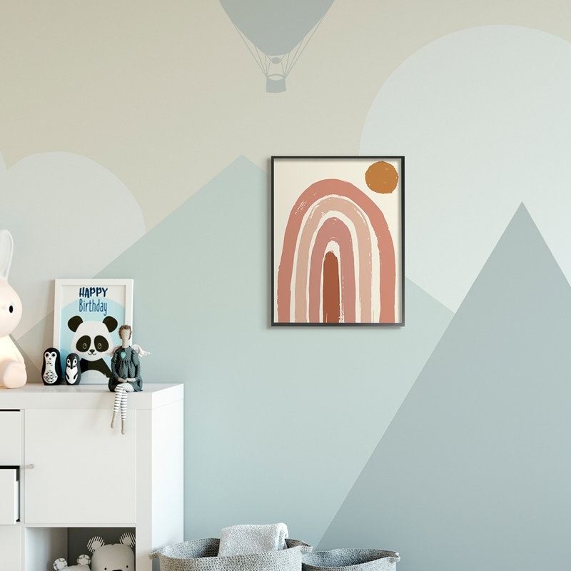 Désert soleil arc-en-ciel doux paysage beige, Toile tendue, H 20 po x l 16 po x P 1,5 po