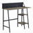 Rustic Oak And Black 2-Shelf Writing Desk With H-Shaped Base