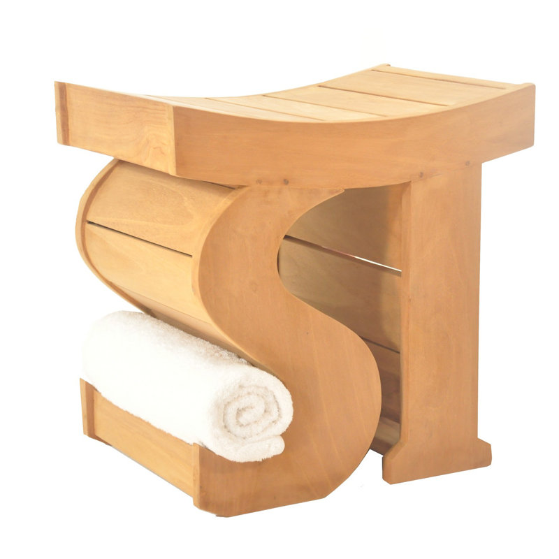 Spateak Grade-A Teak Wood Sparta Shower Seat 18" Outdoor Patio Stool Bench