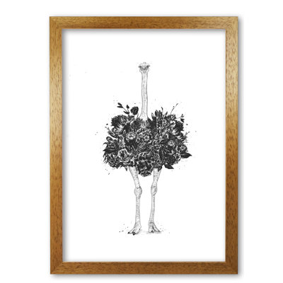 Floral Ostrich 1 Piece Wall Art