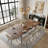 9-Piece Extendable Dining Table Set with Upholstered Side Chairs-82684296