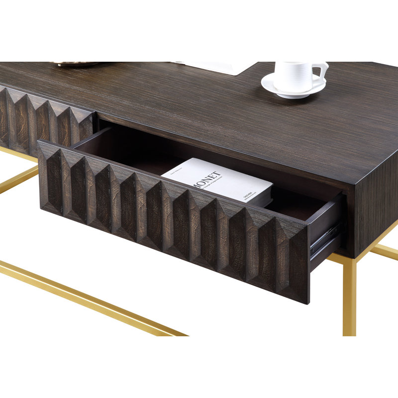 Table basse avec rangement Rodolfo, Noyer