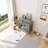 Anti-Bite Dog Crate Cage Furniture Sliding Barn Door, Dog Kennel End Table W/ Wheels & Flip-Top Plate Dog House Detachable Divider-305663971-305809333