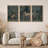 Forest Deer & Fox In Woodland Nursery Decor - Framed Canvas Kid's Bedroom Wall Art 3 Pieces Print-98249534-98249535