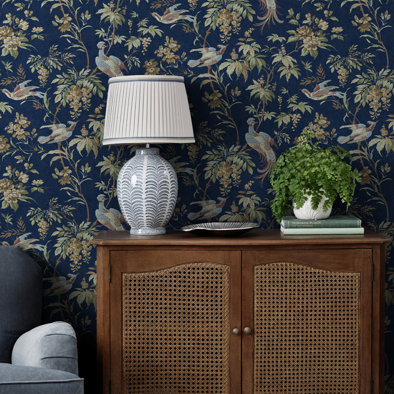 Laura Ashley Attleton Midnight Seaspray Wallpaper