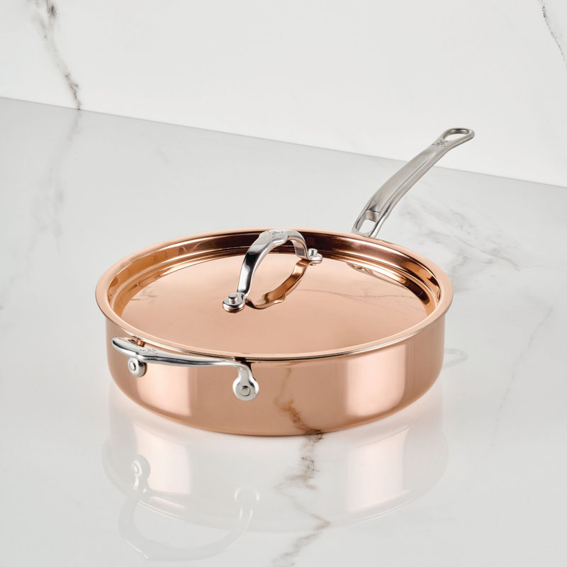 CopperBond Aura 3.5-Quart Professional Copper Sauté Pan with Lid