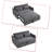Velvet Sofa Bed with Two Pillows and Adjustable Backrest-255541184