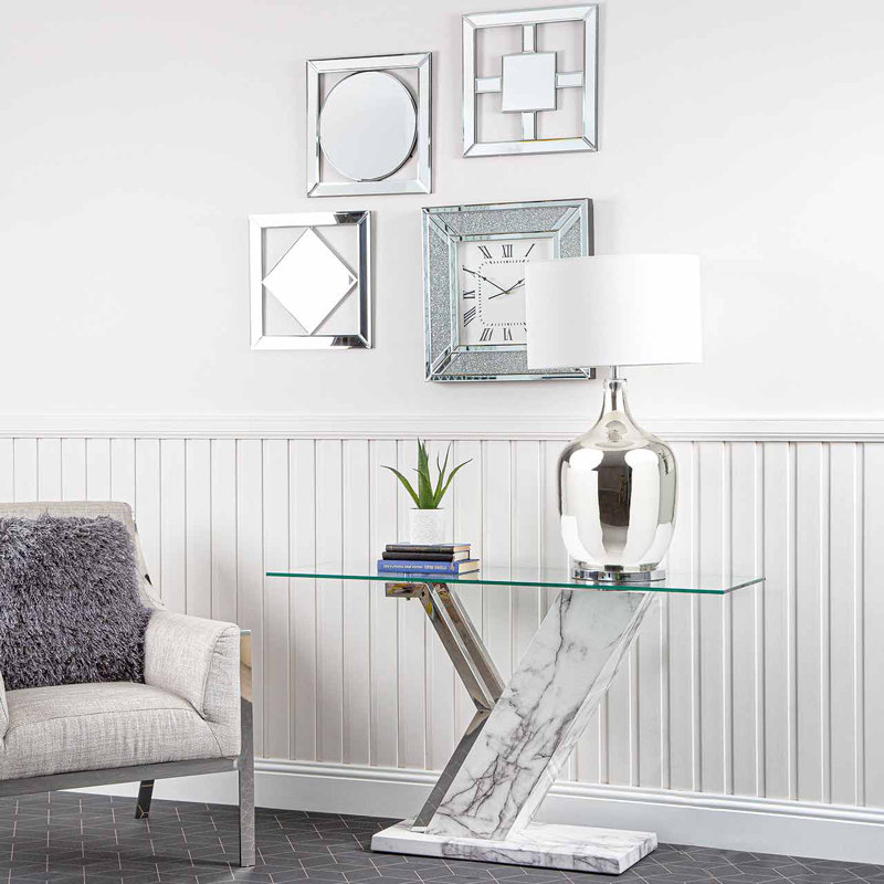 Risco 127cm Glass Top Console Table
