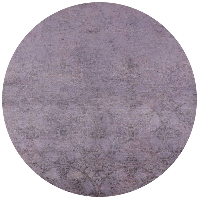 Tapis mauve à motif géométrique Parks, Rond 4 pi