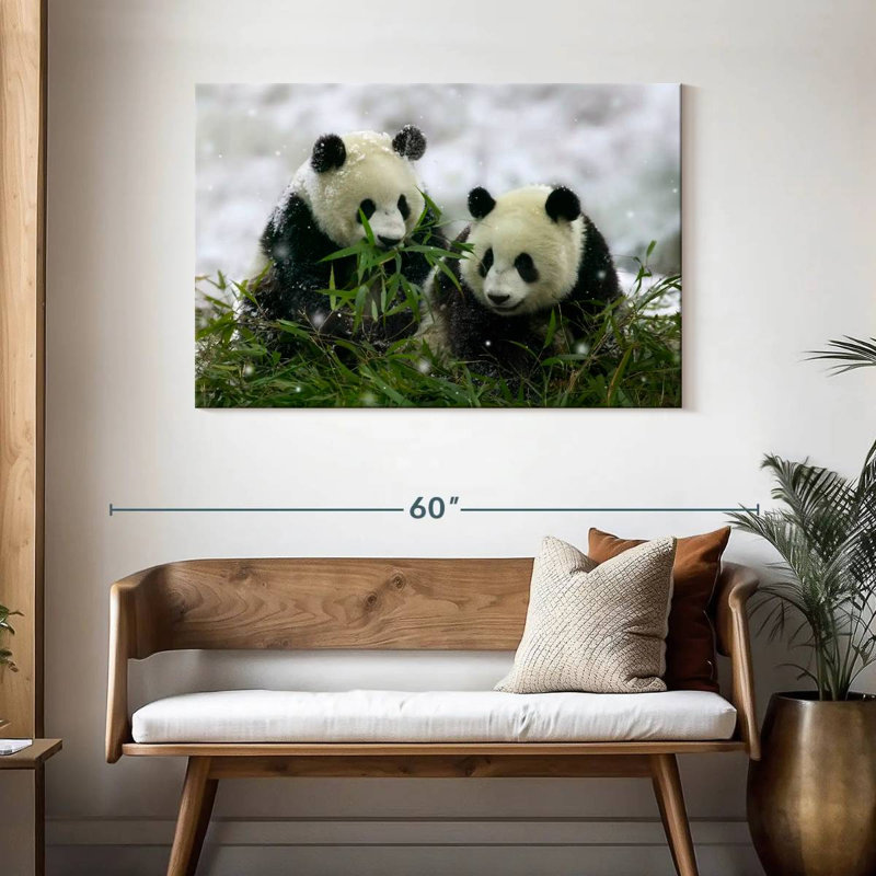 Winter Pandas, 30" H x 45" W