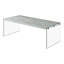 Hulo Coffee Table, Clear Glass Side Panels, 44 Inch Grey Wood Top-111861385