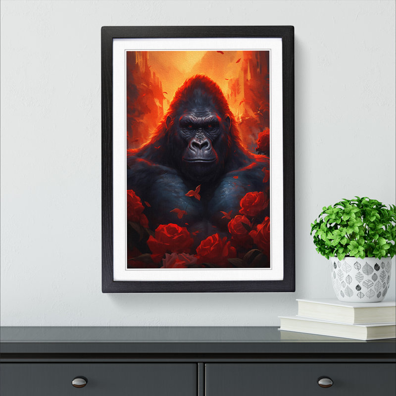 Gorilla Romanticism Art - Framed Print