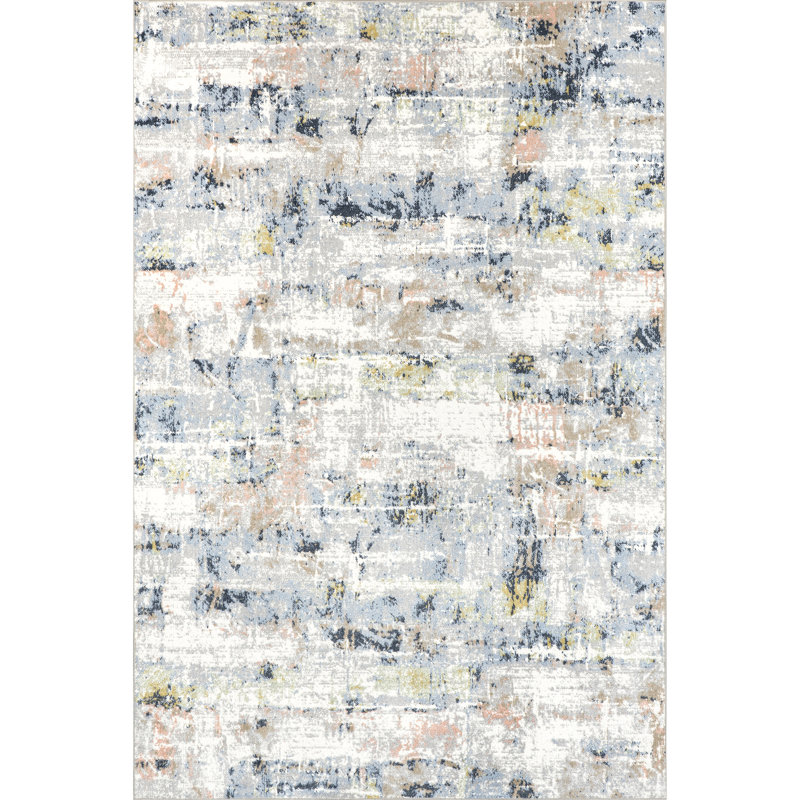 Aaliyah SpinClean Casual Abstract Machine Washable Area Rug, Rectangle 9' x 12'