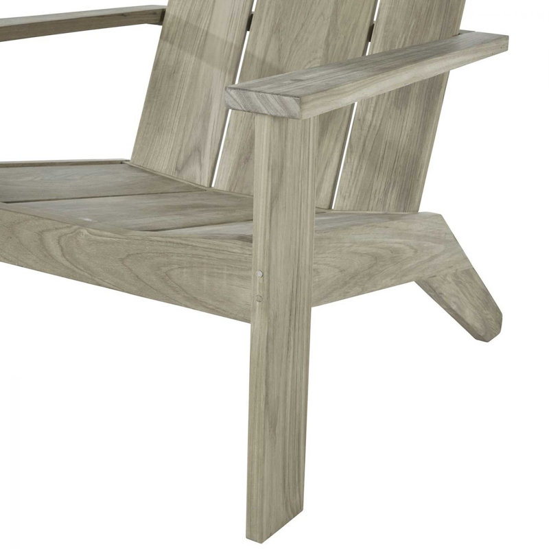Ashland Solid Wood Adirondack Chair, Dove Sunbrella® Linen, Welt, Oyster Teak