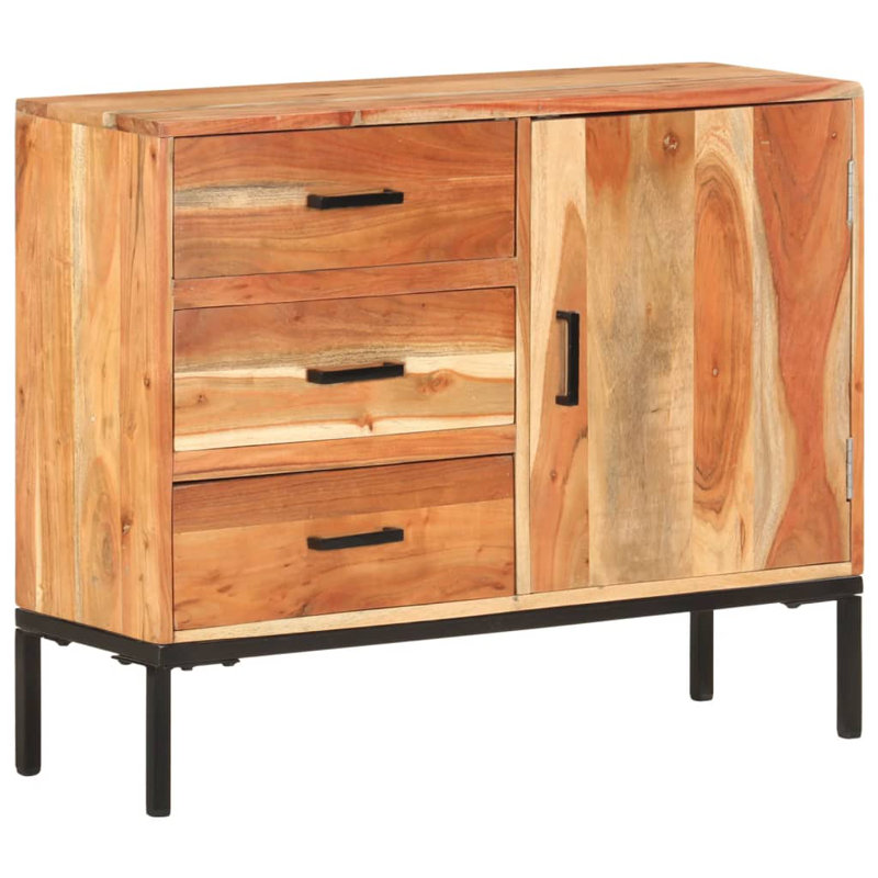 Arcadia Sideboard 34.6" x 11.8" x 28" Solid Mango Wood, Brown