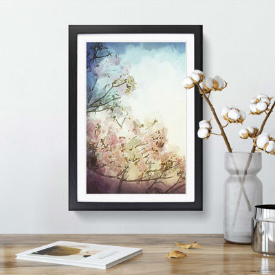 Pretty Pink Cherry Blossom Tree in Abstract - Picture Frame Graphic Art Print