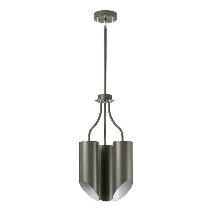 Demuth 3 - Light Shaded Chandelier, Dark Grey