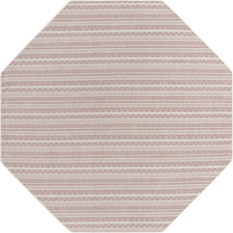 Tapis d'extérieur scintillant couleur brique, Octogone 7 pi 10 po x 7 pi 10 po