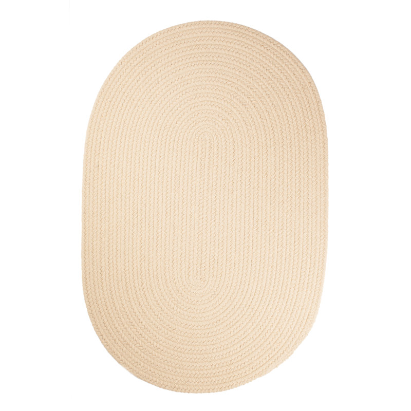 Tapis intérieur / extérieur crème Smyth fait à la main, Ovale 4 pi x 6 pi