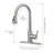 15.35 In. Single Handle Pull Down Sprayer Kitchen Faucet Commercial Sink With 360° Swivel Spout & Deck Plate-116078893