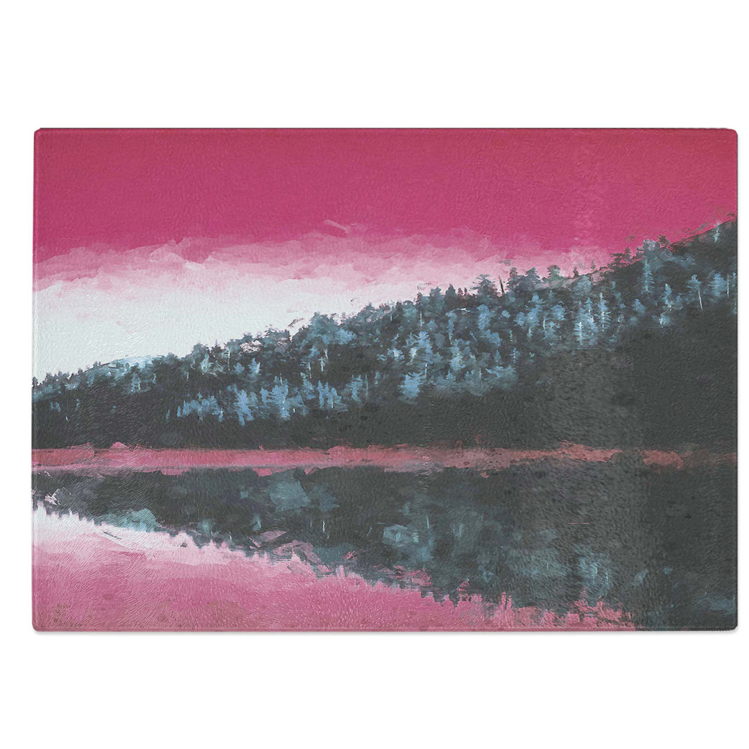 Tempered Glass the Pink Forest Angles in Abstract Chopping Board