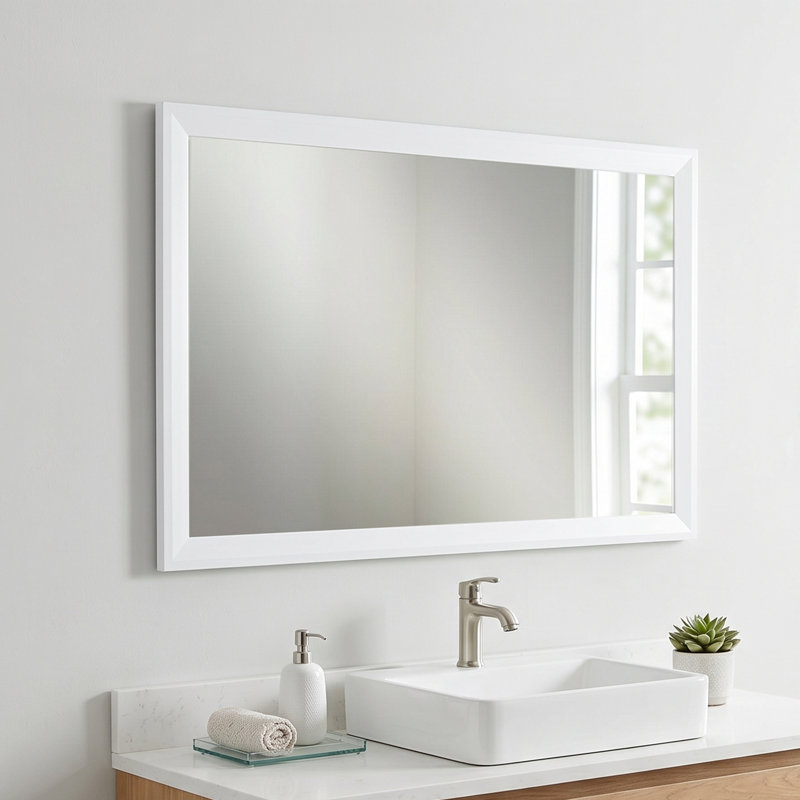 Miroir Larue, Blanc pur, 26 po x 32 po
