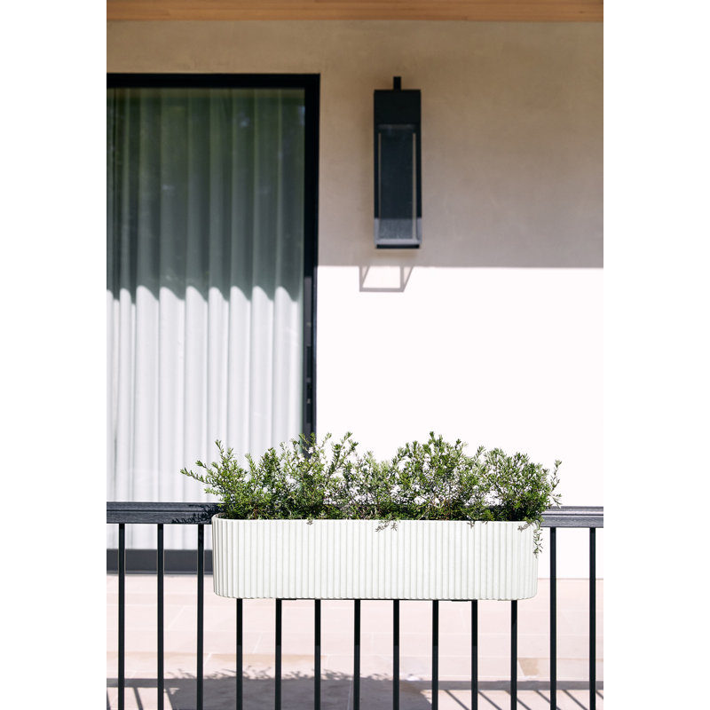 Veradek Demi Series Railing Planter 36" Planter, 2, White