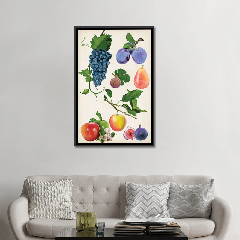 «Fruit Collection II», impression sur toile, H 26 po x l 18 po x P 1,5 po, Toile encadrée noire, Pas de tapis