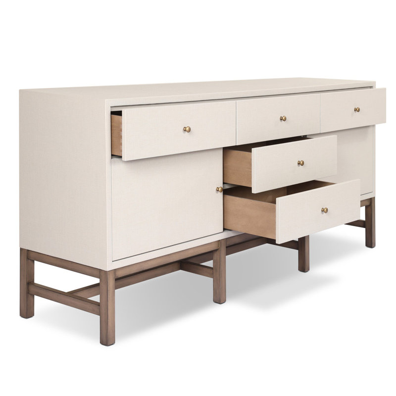 Fiona 78" Sideboard, Ivory Painted Raffia
