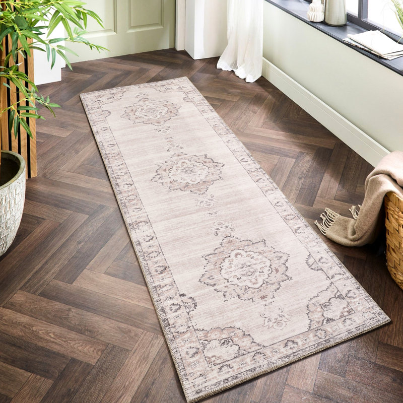 Pavillon de jardin majestueux 7 po Tapis X 9 10, teint et confortable, avec un design en médaillon, pour les intérieurs élégants