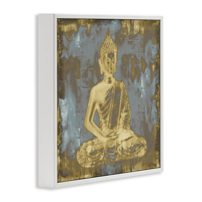 Muted Earthy Buddha Abstract Framed Giclee, design by Tom Bray