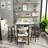 Bar Table Set For 2 With Storage Shelves, 4-Tier Faux Marble Bar Height Table With 2 Grey Velvet Upholstered Stools, Modern 3-Piece Dining Table Set Of 2 For Kitchen, Home, Studio, Office
