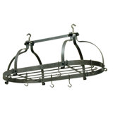 Handcrafted Double Dutch Crown Ceiling Rack W 18 Hooks Hammered Steel
