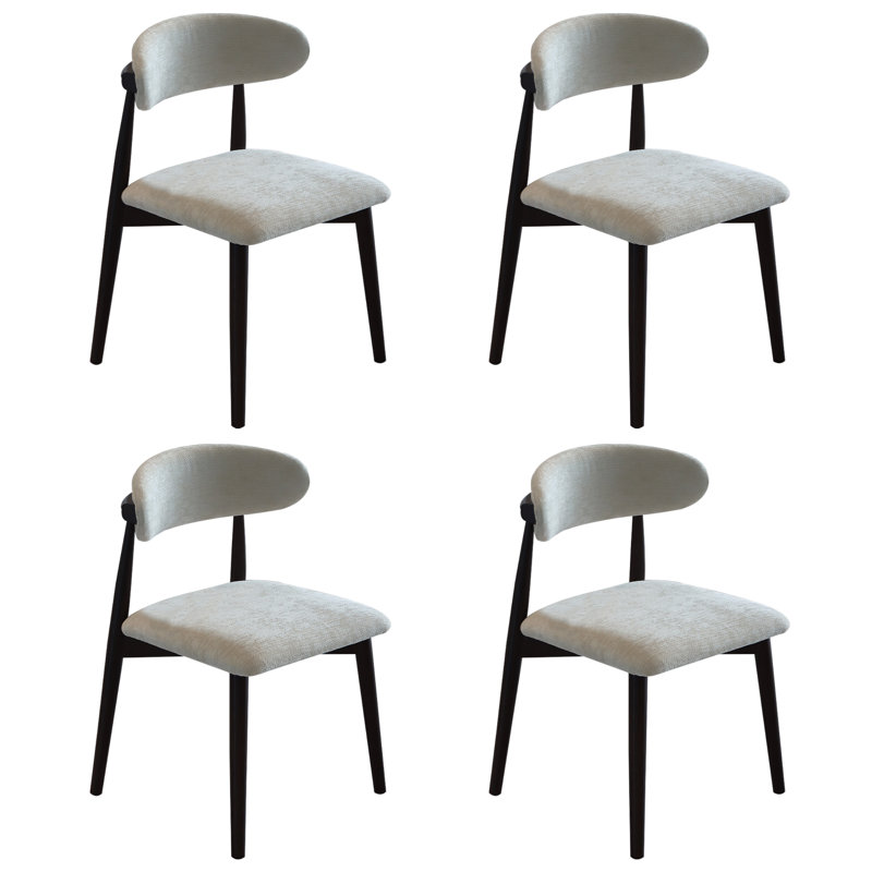 Chaises de salle à manger rembourrées en chenille de style moderne du milieu du siècle, ensemble de 4 (beige), Chameau, Beige
