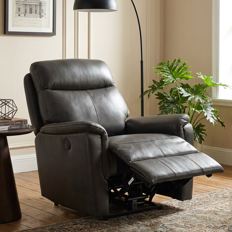 38.5" Modern Luxury Leather Recliner Chair With USB Port For Home Living Room,Brown, Brown