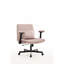 Fauteuil de bureau rose avec accoudoirs croisés, avec roulettes et rotation à 360° - Idéal pour la lecture à domicile | Inclinaison ajustable pour un espace de travail confortable et un mécanisme relaxant de 108° à 130°
